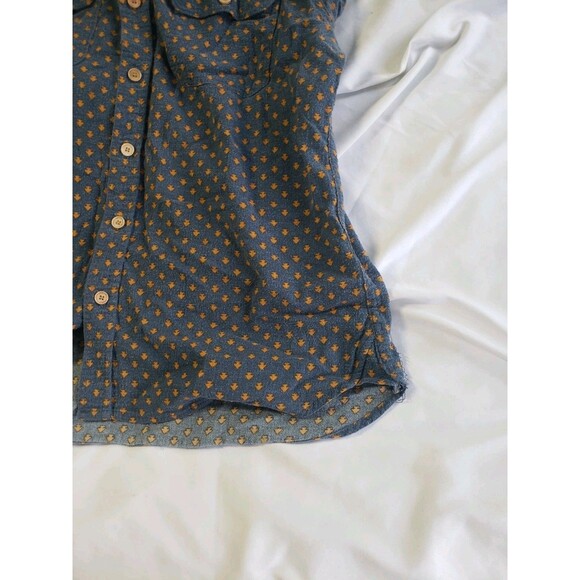 Freenote Cloth Double Pocket Arrow Flannel Blue Button Up Shirt Mens Medium - Picture 4 of 15